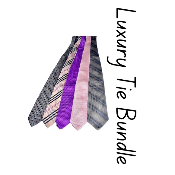 Luxury 5pc Multi Brand Mens Tie Lot Bundle Excellent Condition! - Picture 1 of 8